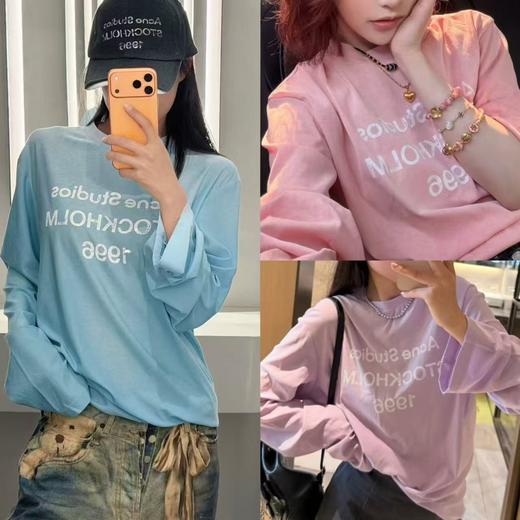 谁还没有这件acne！颜色敲好看的做旧磨破长袖T恤！ 商品图0