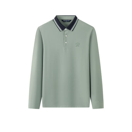 【高弹舒适】男装长袖翻领T恤2026春季新款休闲撞色上衣男POLO衫 商品图2