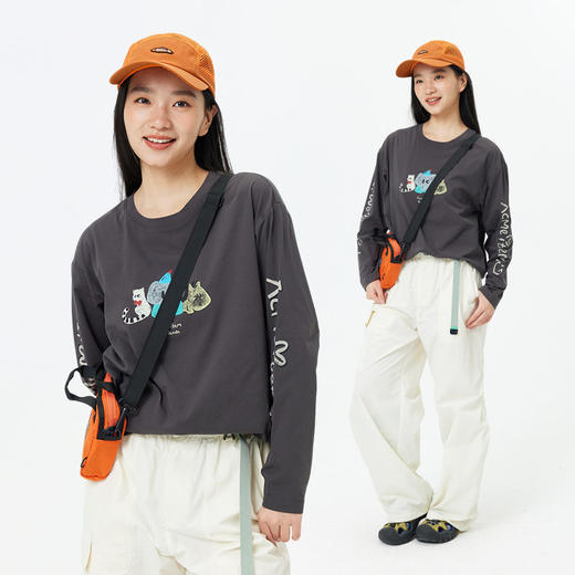【出游季特惠-春夏新品】ACMEITEM爱棵米户外亲子动物印花速干宽松运动长袖T恤-GAH3340662C/GAH3340722C 商品图1