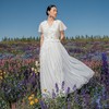 【林栖设计小店】软风醉香|米白色镂空蕾丝温柔荷叶边夏新款连衣裙子1962180 商品缩略图0