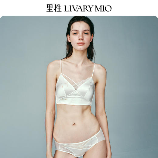 里性 LIVARY MIO 对白 蕾丝真丝无钢圈内衣可外穿不对称设计背心 商品图1