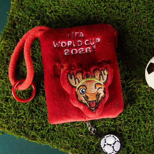 2026世界杯毛绒刺绣收纳零钱包-鹿/鹰/豹 商品图5