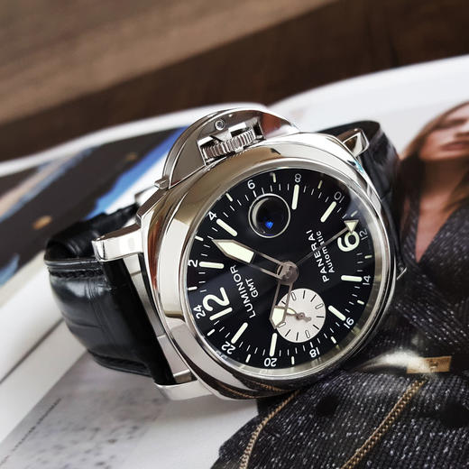 【95新】Panerai 沛纳海PAM00088自动机械机芯日期显示、GMT 44MM（男款）庐米诺系列精钢300326NJS30 商品图5