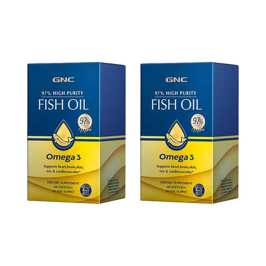 【跨境】GNC/健安喜97%高纯度鱼油软胶囊60粒/盒*2（保健）(独立包装） 商品图0