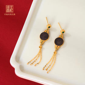 优雅永不过时·奇楠绽放光彩丨天然芽庄白奇楠包金耳饰 沉水级 SP10306