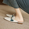 阿么手工女鞋夏季外穿百搭凉鞋低跟真皮包头半拖丝带穆勒鞋 商品缩略图4