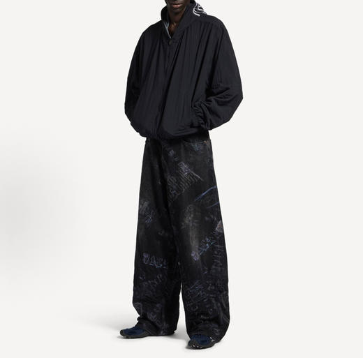 男款水洗印花中腰宽松牛仔裤长裤he004 商品图3