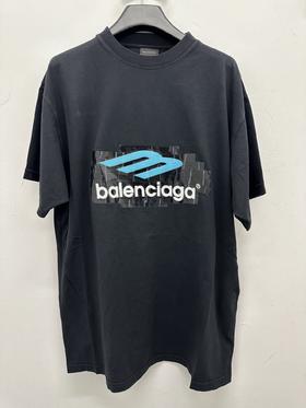 中性款字母印花宽松短袖T恤he004