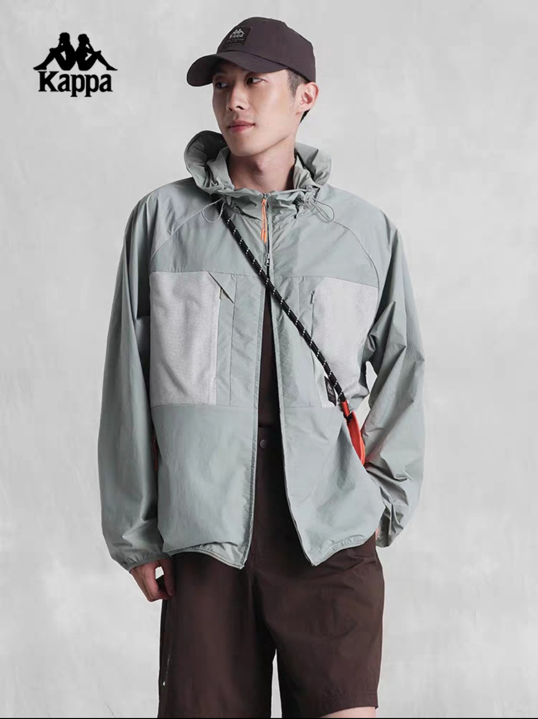 MJ/Kappa卡帕背靠背防风衣新款男防晒休闲外套连帽开衫K0E32FJ72