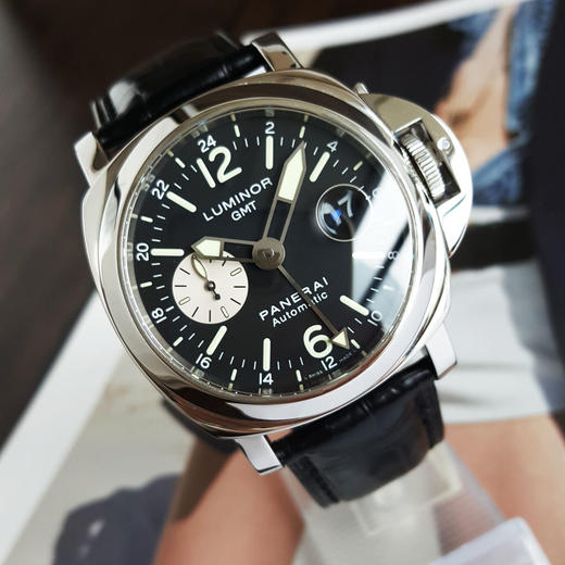 【95新】Panerai 沛纳海PAM00088自动机械机芯日期显示、GMT 44MM（男款）庐米诺系列精钢300326NJS30 商品图3
