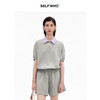 SELFWHO棉混纺撞色笑脸翻领Polo衫女2026夏季新款宽松泡泡袖上衣 商品缩略图0