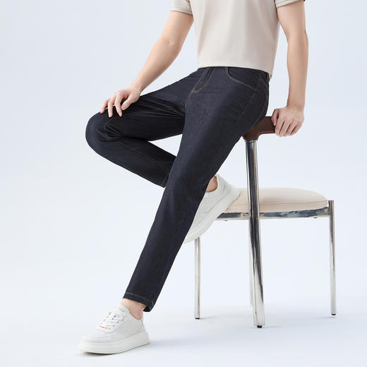 【含桑蚕丝】柒牌裤子男2026春季经典商务九分裤撞色男裤牛仔长裤 130H70970 商品图1