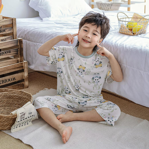 【短袖七分裤家居服套装】棉花堂针织短袖七分裤家居服套装FA61210  兰精莫代尔 柔软丝滑  透气柔软 商品图5