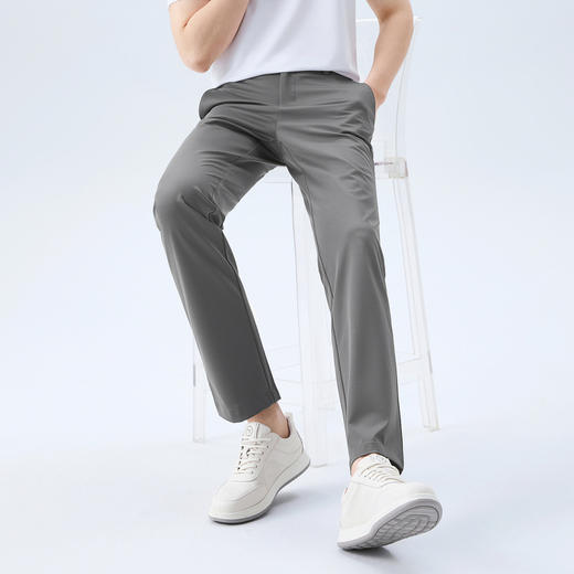 【含桑蚕丝/高弹】柒牌男士休闲针织长裤柔软舒适高弹男装裤子 130H71470 商品图1