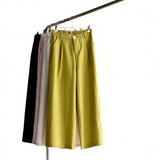 天丝棉宽筒裤 夏女装新款莱赛尔天丝棉薄九分宽筒休闲阔腿裤子 商品图4