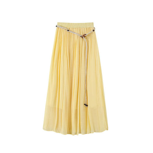 2026夏季亚麻裙女新款垂顺蛋糕半身裙长款高腰伞裙仙女中长款裙子   NDK-J3082 商品图4