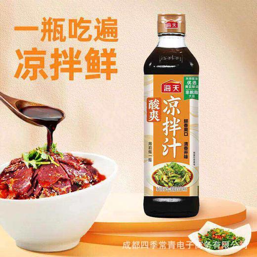 海天酸辣凉拌汁脂肪505ml一瓶海鲜捞汁凉拌菜调味蘸料家用大瓶装 商品图1