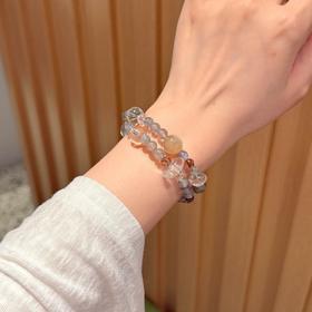 ARSIS｜晶石系列 月光纳贵· 灰月光黑金超七双圈串珠手链