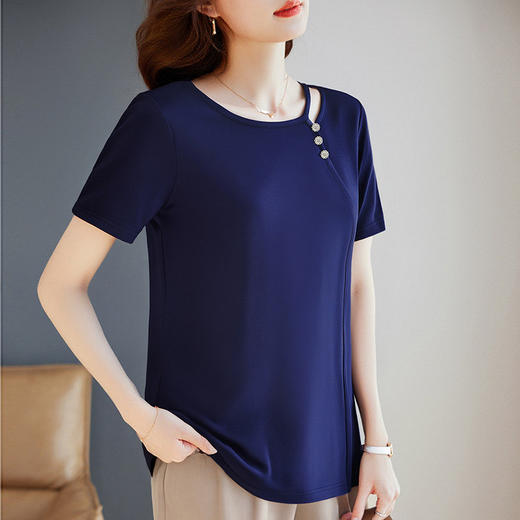 芳妮诗短袖t恤女2026新款夏季宽松大码女装时尚洋气女士半袖上衣 商品图4