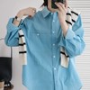 伊泺杉瓦尔登湖蓝衬衫，纯棉面料，洋气又大方 商品缩略图0