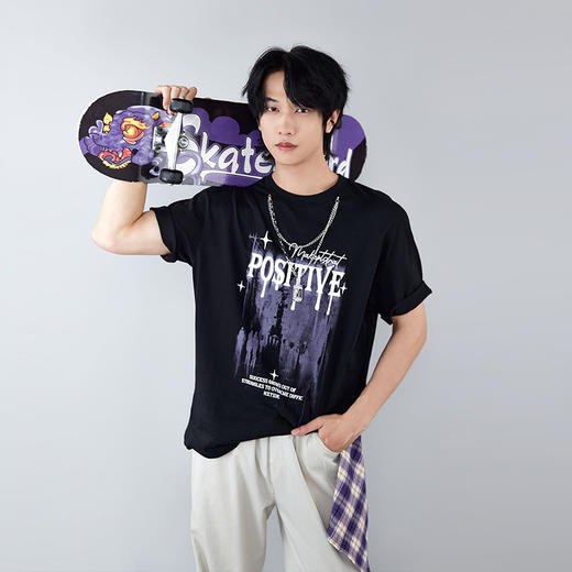 【新品上新】HX 夏季圆领短袖T恤纯棉C102620061101/02 商品图3