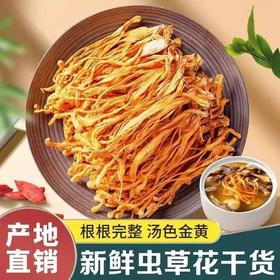 【产地直销❗️虫草花干货】家用菌菇食材，新鲜晾晒保留本味，菌香浓郁口感脆嫩，适配日常煲汤、养生炖品蛹虫草袋装金虫草煲汤材料L