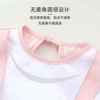 9i9宝宝吃饭罩衣无袖防水婴儿童围兜画画衣围裙可调节A26粉 商品图6