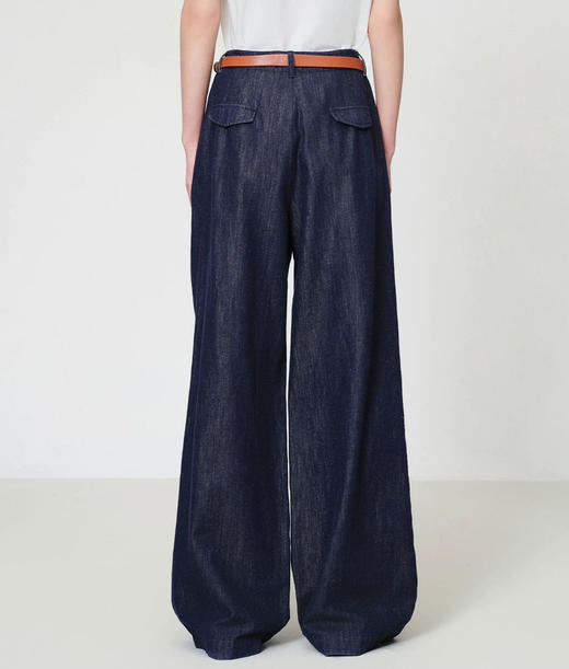 雅莹天丝亚麻牛仔裤阔腿裤041404 商品图13