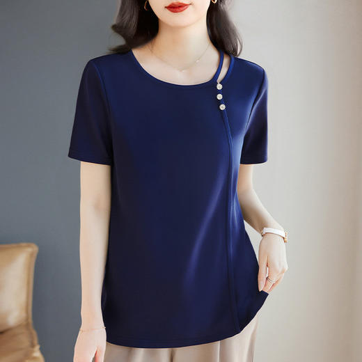 芳妮诗短袖t恤女2026新款夏季宽松大码女装时尚洋气女士半袖上衣 商品图0