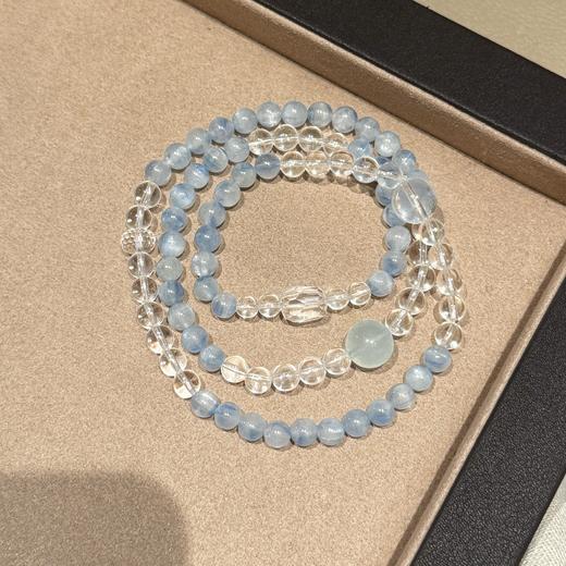 ARSIS｜晶石系列 澄澈静心·蓝晶石白水晶三圈串珠手链 商品图2