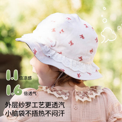 【婴童服配】嫚熙儿童帽子幼儿园防晒帽宝宝可爱遮阳帽防紫外线童趣帽 商品图2