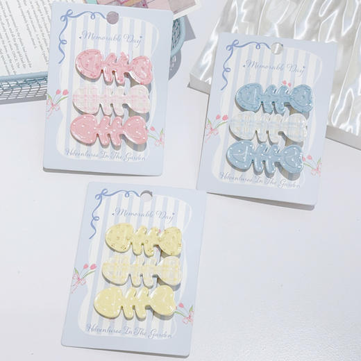 ZY碎花鱼骨夹组合发夹（3个）-纪念日百货门店同款170496221 商品图0