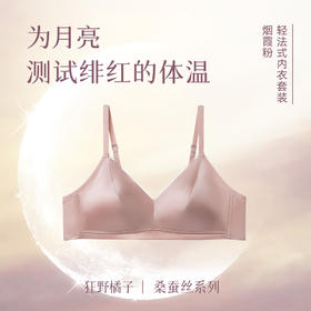 狂野橘子·真丝轻法式内衣/套装，6A级19姆米重磅桑蚕丝，改良法式版型，4色可选，亲肤舒适无钢圈