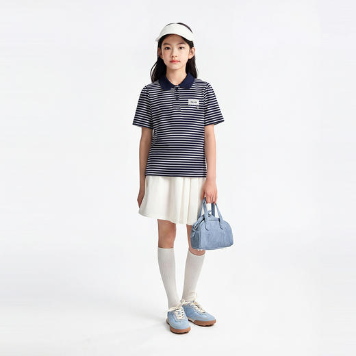 女童翻领短袖针织衫夏季新款安奈儿童装EG621756 商品图5