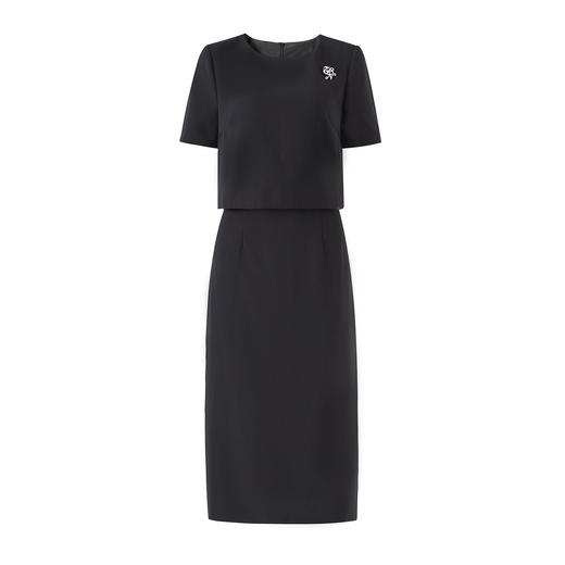 「高货wl」全新升级【铂金会员367/天猫499/差价132】(99654)洛诗琳2026新款极简通勤短袖上衣+高腰直筒半身裙两件套 商品图4