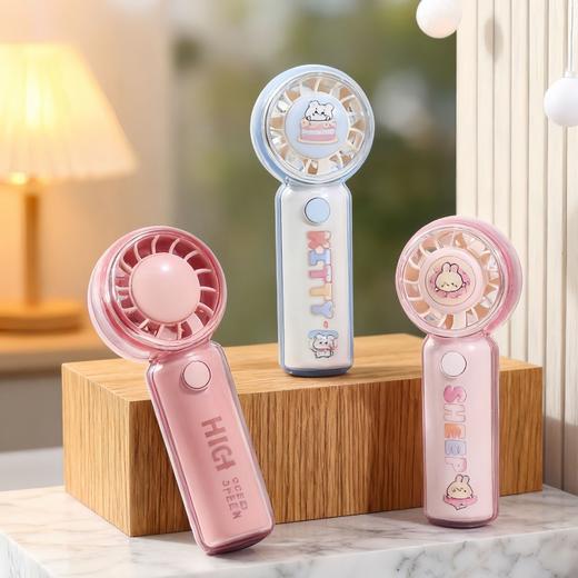 【随时随地 ！风享夏日】 卡通印花 手持便携小风扇 USB 充电便携大风力户外电扇 2026 夏季新款 商品图1