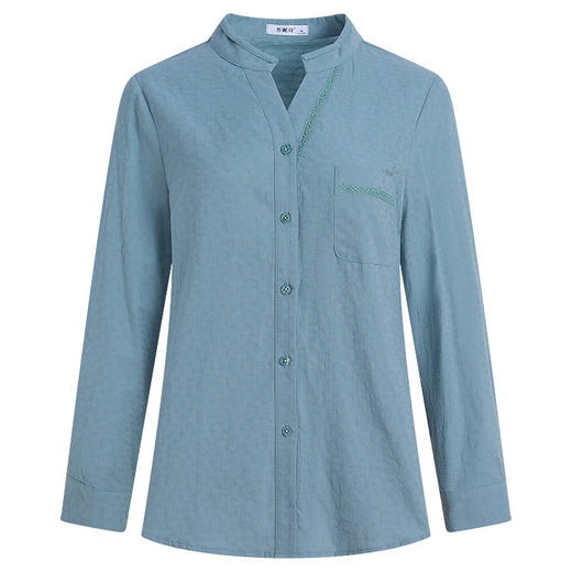 纯棉长袖衬衫女装春秋2026新款全棉女士衬衣中年妈妈品牌上衣外套 商品图4