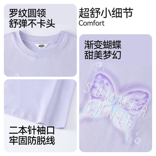 女童圆领短袖针织衫夏季新款安奈儿童装EG621618 商品图4