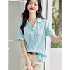 短袖衬衫女上衣夏季2025新款纯棉休闲衬衣中长款大码宽松半袖小衫 商品缩略图3