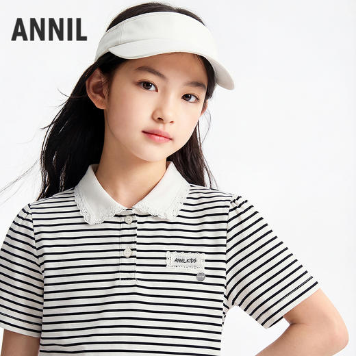 女童翻领短袖针织衫夏季新款安奈儿童装EG621756 商品图2