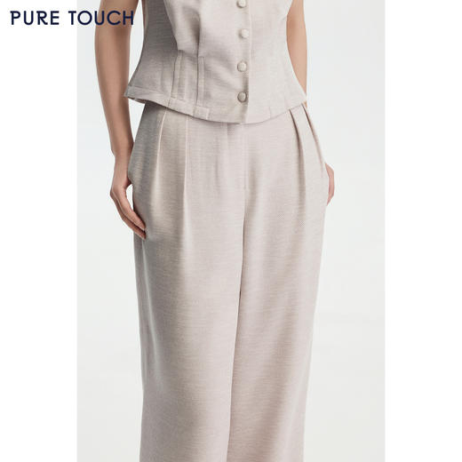 PURE TOUCH 26春夏新款宽松休闲直筒裤叠褶设计通勤长裤商场同款 商品图4