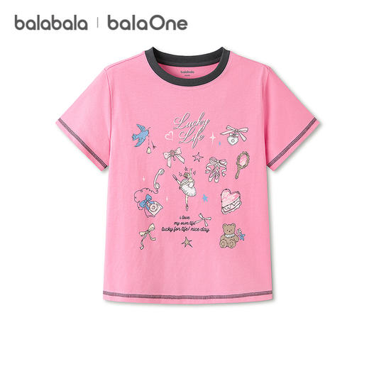 【balaOne】巴拉巴拉童装女童短袖t恤儿童2026新款夏速干凉感上衣 商品图4