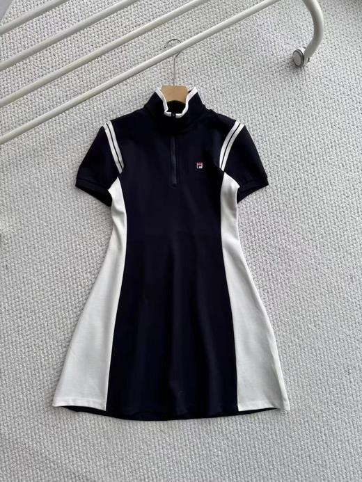 F041532夏季新款女子网球运动健身基础拼色半拉链裙子连衣裙 商品图3