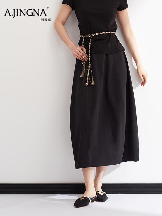 【慵懒半裙】阿菁娜春夏新款松弛感花苞裙立体垂坠走路带风穿出慵懒文艺范F31C213017 商品图5