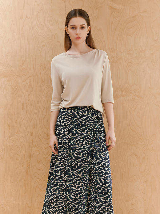 【桑蚕丝印花半裙】26年春夏新款女士中长款真丝碎花半身裙 商品图1