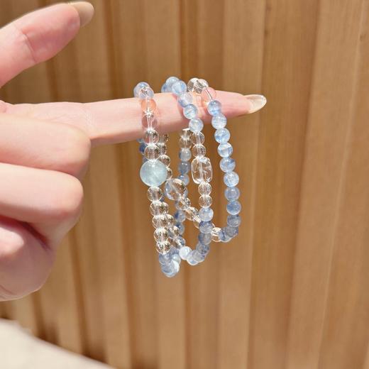 ARSIS｜晶石系列 澄澈静心·蓝晶石白水晶三圈串珠手链 商品图4