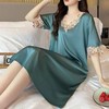 【优雅大方！舒适亲肤】丝绸睡裙家居服女冰丝睡裙夏季网红连衣裙高贵五彩花边家居服。xb 商品缩略图3