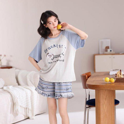 Sweet女孩巨好看短袖短裤卡通套装-纪念日百货门店同款171152631 商品图4