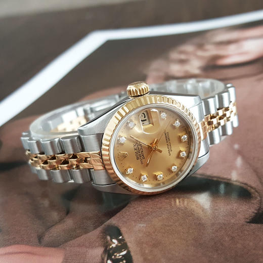 【95新】ROLEX 劳力士69173天文台认证自动机械机芯日期显示26MM（女款）日志型系列蚝式钢/18K黄金080426TJ15 商品图5