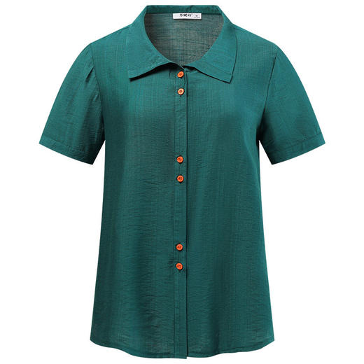 大码短袖衬衫女夏季2026新款中年妈妈宽松休闲薄款Polo衫女士衬衣 商品图4